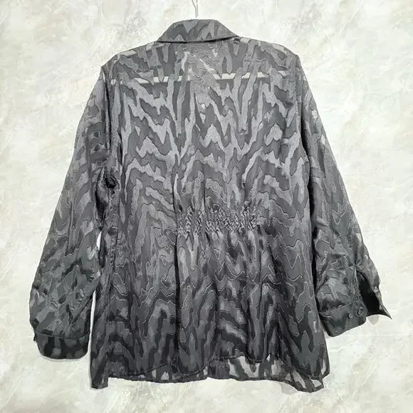 Vtg TanJay Fairy Grunge Witchy Womens Shirt Sheer Button up Pockets Black Sz 1X - Picture 11 of 12